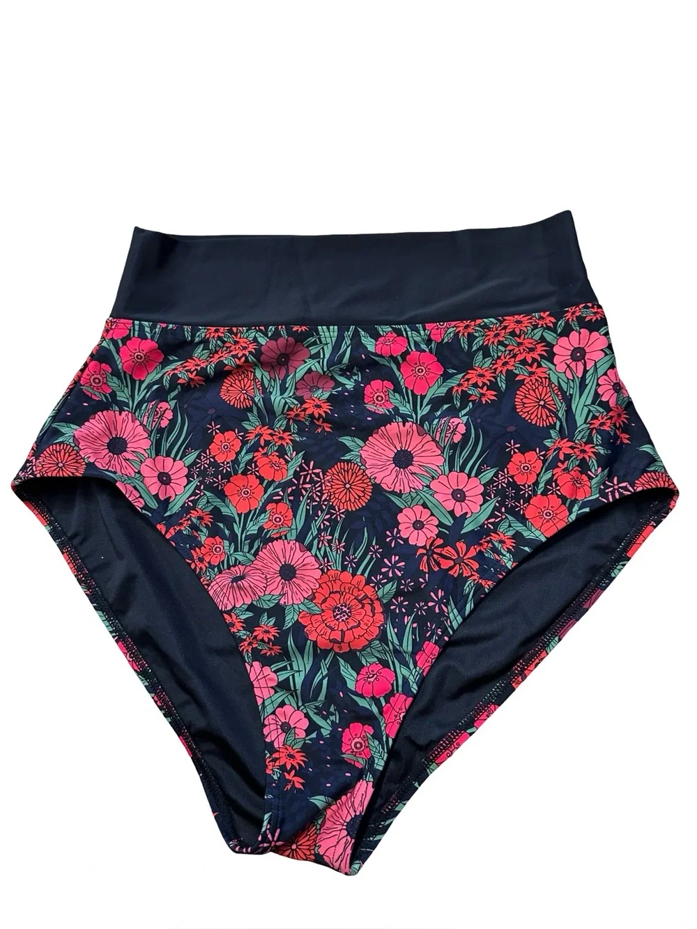 Downeast Tropical Punch High Dive High Rise Bottom, Size Medium.